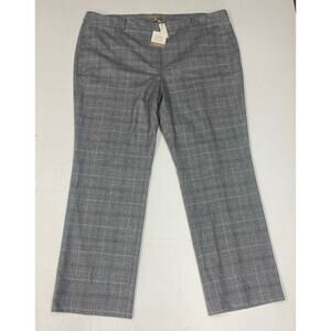 NEW Women Talbots Italian Fabric houndstooth plaid wool wide leg dress pants 22W